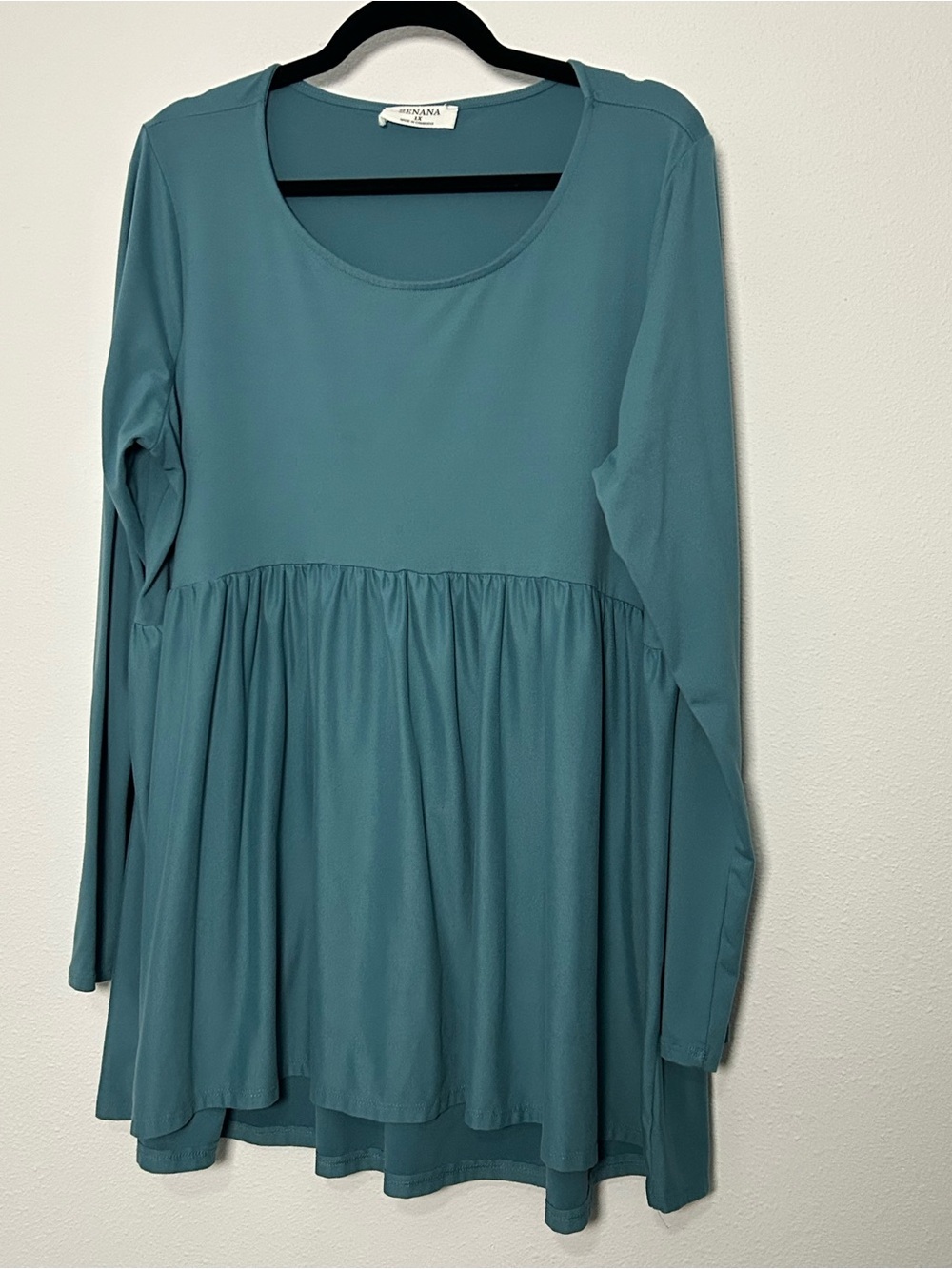 Zenana Outfitters Teal Scoop Neck Long Sleeve Tunic